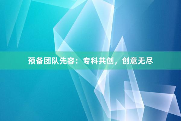 预备团队先容：专科共创，创意无尽