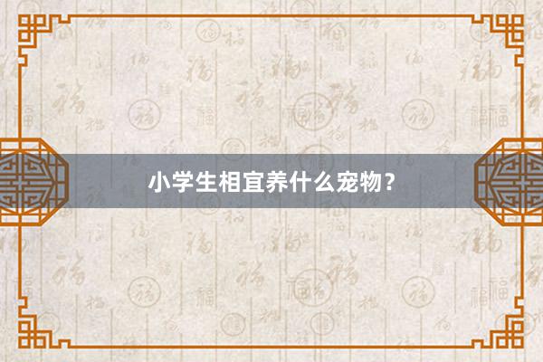 小学生相宜养什么宠物？